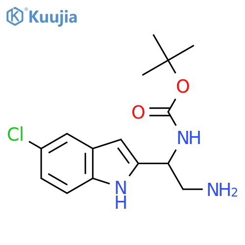 tert-butyl N-2-amino-1-(5-chloro-1H-indol-2-yl)ethylcarbamate structure