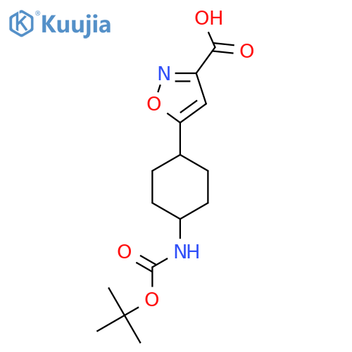 5-(4-{(tert-butoxy)carbonylamino}cyclohexyl)-1,2-oxazole-3-carboxylic acid structure
