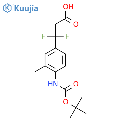 3-(4-{(tert-butoxy)carbonylamino}-3-methylphenyl)-3,3-difluoropropanoic acid structure