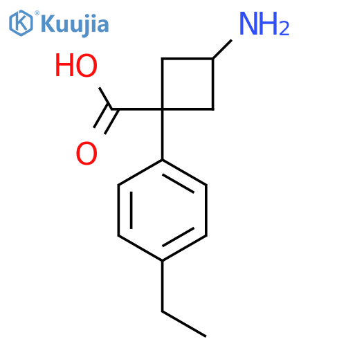 3-amino-1-(4-ethylphenyl)cyclobutane-1-carboxylic acid structure