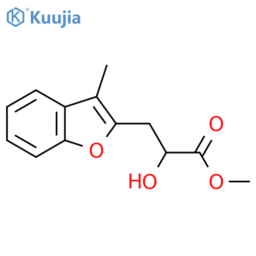 methyl 2-hydroxy-3-(3-methyl-1-benzofuran-2-yl)propanoate structure