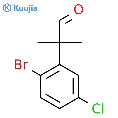 2-(2-bromo-5-chlorophenyl)-2-methylpropanal structure
