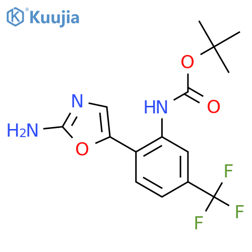 tert-butyl N-2-(2-amino-1,3-oxazol-5-yl)-5-(trifluoromethyl)phenylcarbamate structure