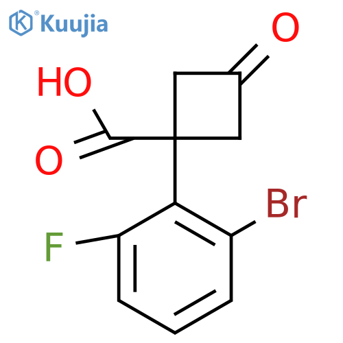 1-(2-bromo-6-fluorophenyl)-3-oxocyclobutane-1-carboxylic acid structure