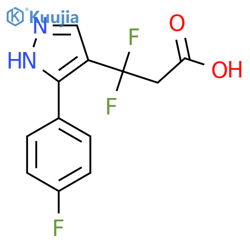 3,3-difluoro-3-3-(4-fluorophenyl)-1H-pyrazol-4-ylpropanoic acid structure
