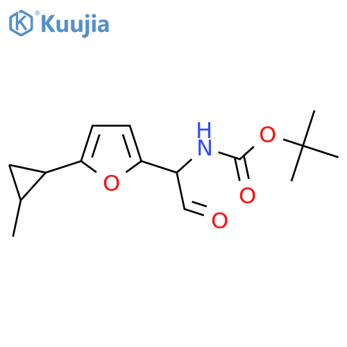 tert-butyl N-{1-5-(2-methylcyclopropyl)furan-2-yl-2-oxoethyl}carbamate structure