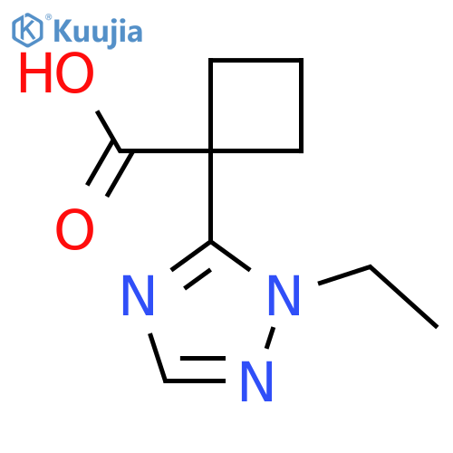 1-(1-ethyl-1H-1,2,4-triazol-5-yl)cyclobutane-1-carboxylic acid structure