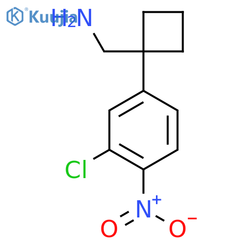 1-(3-chloro-4-nitrophenyl)cyclobutylmethanamine structure