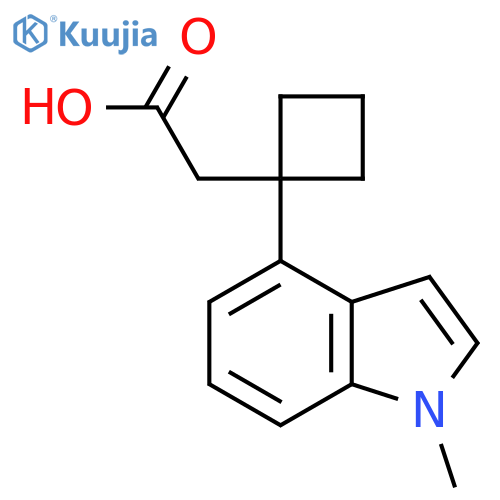 2-1-(1-methyl-1H-indol-4-yl)cyclobutylacetic acid structure