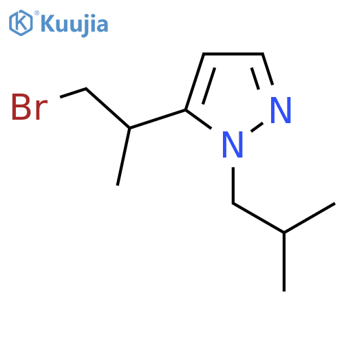 5-(1-bromopropan-2-yl)-1-(2-methylpropyl)-1H-pyrazole structure