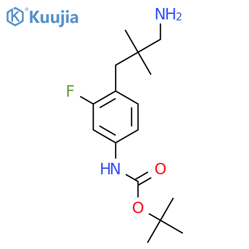 tert-butyl N-4-(3-amino-2,2-dimethylpropyl)-3-fluorophenylcarbamate structure
