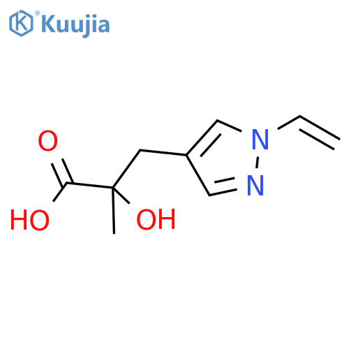 3-(1-ethenyl-1H-pyrazol-4-yl)-2-hydroxy-2-methylpropanoic acid structure