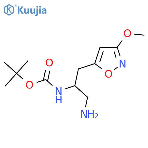 tert-butyl N-1-amino-3-(3-methoxy-1,2-oxazol-5-yl)propan-2-ylcarbamate structure