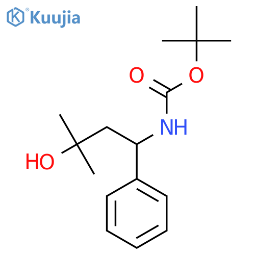 tert-butyl N-(3-hydroxy-3-methyl-1-phenylbutyl)carbamate structure