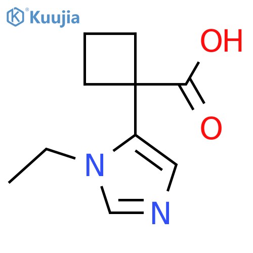 1-(1-ethyl-1H-imidazol-5-yl)cyclobutane-1-carboxylic acid structure
