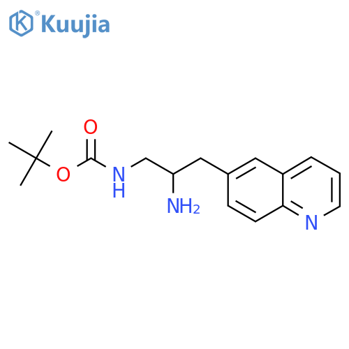 tert-butyl N-2-amino-3-(quinolin-6-yl)propylcarbamate structure