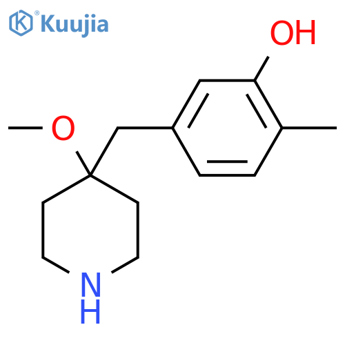 5-(4-methoxypiperidin-4-yl)methyl-2-methylphenol structure