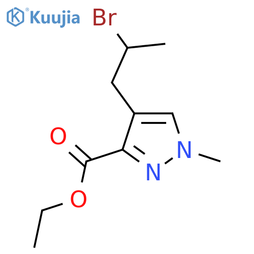 ethyl 4-(2-bromopropyl)-1-methyl-1H-pyrazole-3-carboxylate structure