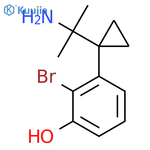 3-1-(2-aminopropan-2-yl)cyclopropyl-2-bromophenol structure