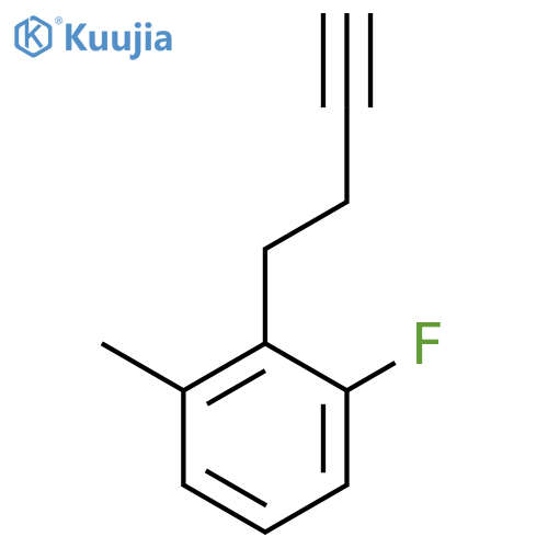 2-(but-3-yn-1-yl)-1-fluoro-3-methylbenzene structure
