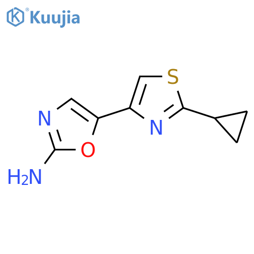 5-(2-cyclopropyl-1,3-thiazol-4-yl)-1,3-oxazol-2-amine structure