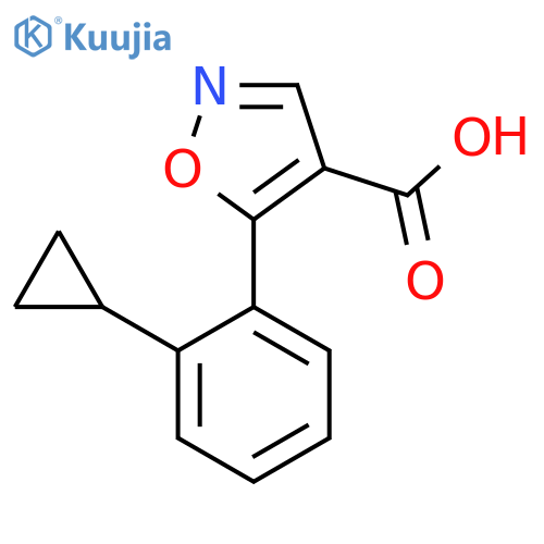 5-(2-cyclopropylphenyl)-1,2-oxazole-4-carboxylic acid structure