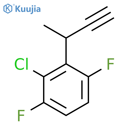 2-(but-3-yn-2-yl)-3-chloro-1,4-difluorobenzene structure