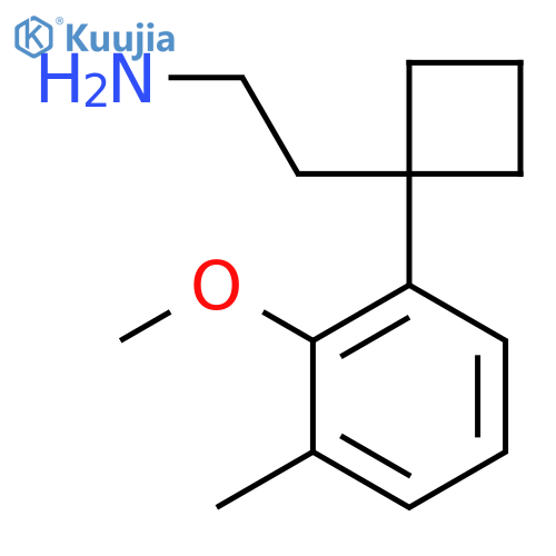 2-1-(2-methoxy-3-methylphenyl)cyclobutylethan-1-amine structure