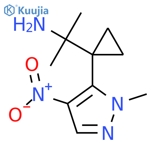 2-1-(1-methyl-4-nitro-1H-pyrazol-5-yl)cyclopropylpropan-2-amine structure