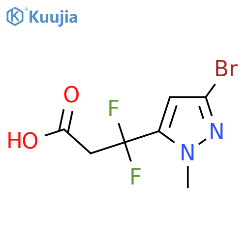 3-(3-bromo-1-methyl-1H-pyrazol-5-yl)-3,3-difluoropropanoic acid structure