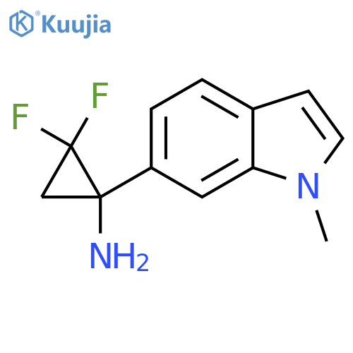 2,2-difluoro-1-(1-methyl-1H-indol-6-yl)cyclopropan-1-amine structure