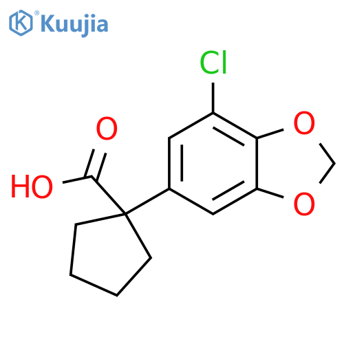 1-(7-chloro-1,3-dioxaindan-5-yl)cyclopentane-1-carboxylic acid structure