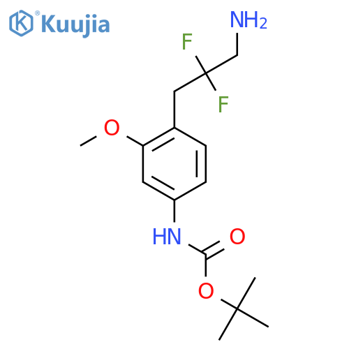 tert-butyl N-4-(3-amino-2,2-difluoropropyl)-3-methoxyphenylcarbamate structure