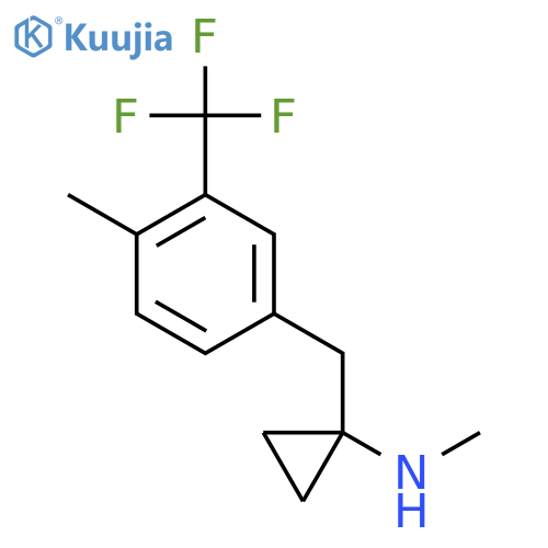 N-methyl-1-{4-methyl-3-(trifluoromethyl)phenylmethyl}cyclopropan-1-amine structure