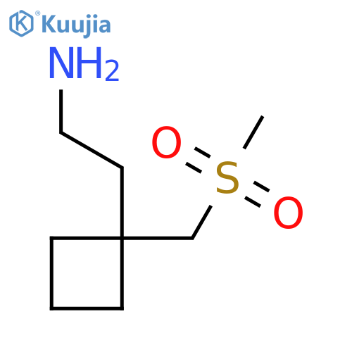 2-1-(methanesulfonylmethyl)cyclobutylethan-1-amine structure