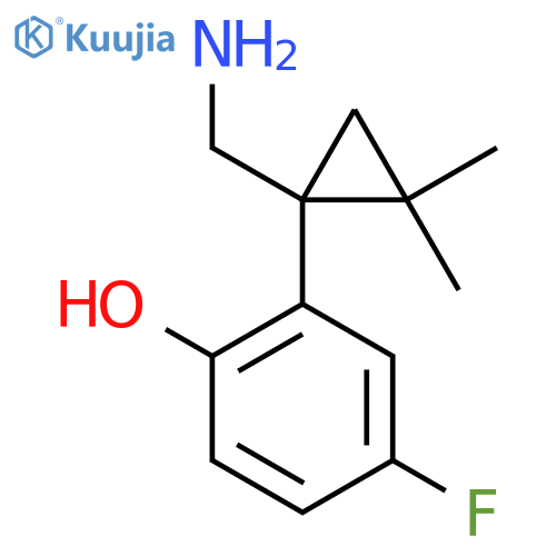 2-1-(aminomethyl)-2,2-dimethylcyclopropyl-4-fluorophenol structure