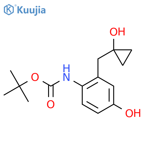 tert-butyl N-{4-hydroxy-2-(1-hydroxycyclopropyl)methylphenyl}carbamate structure