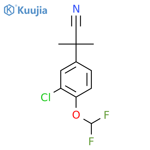 2-3-chloro-4-(difluoromethoxy)phenyl-2-methylpropanenitrile structure