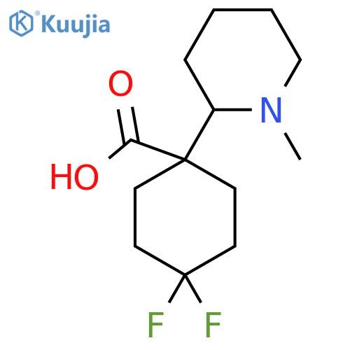 4,4-difluoro-1-(1-methylpiperidin-2-yl)cyclohexane-1-carboxylic acid structure