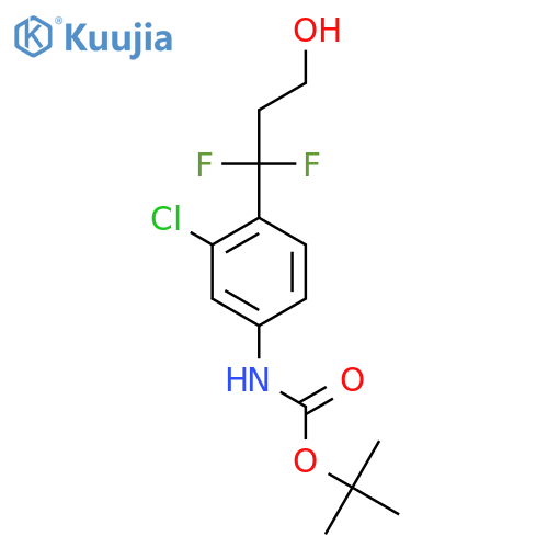 tert-butyl N-3-chloro-4-(1,1-difluoro-3-hydroxypropyl)phenylcarbamate structure