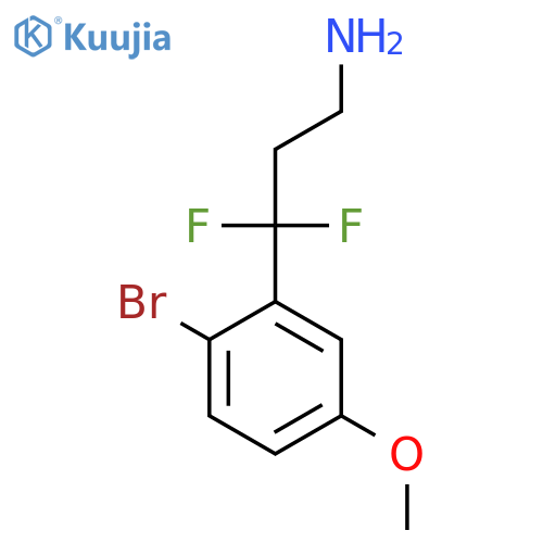 3-(2-bromo-5-methoxyphenyl)-3,3-difluoropropan-1-amine structure