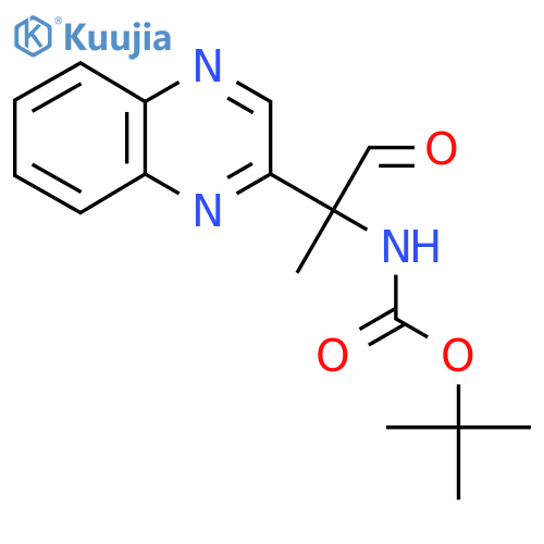 tert-butyl N-1-oxo-2-(quinoxalin-2-yl)propan-2-ylcarbamate structure