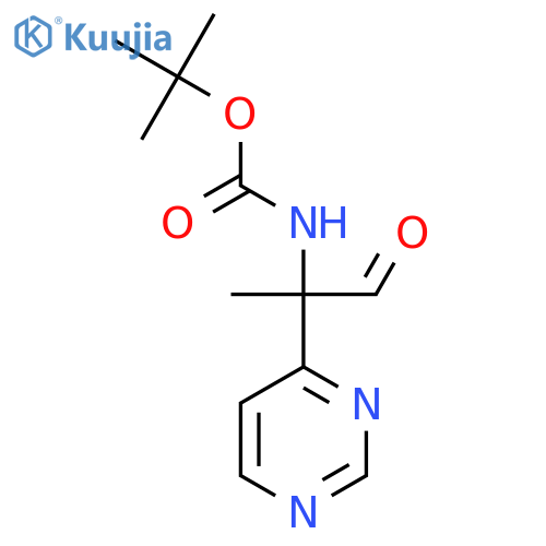 tert-butyl N-1-oxo-2-(pyrimidin-4-yl)propan-2-ylcarbamate structure