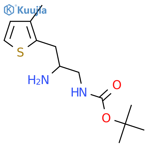 tert-butyl N-2-amino-3-(3-methylthiophen-2-yl)propylcarbamate structure