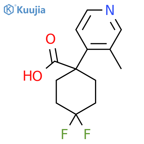4,4-difluoro-1-(3-methylpyridin-4-yl)cyclohexane-1-carboxylic acid structure
