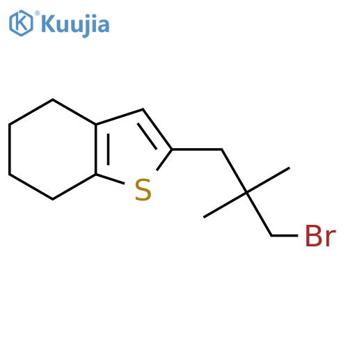 2-(3-bromo-2,2-dimethylpropyl)-4,5,6,7-tetrahydro-1-benzothiophene structure