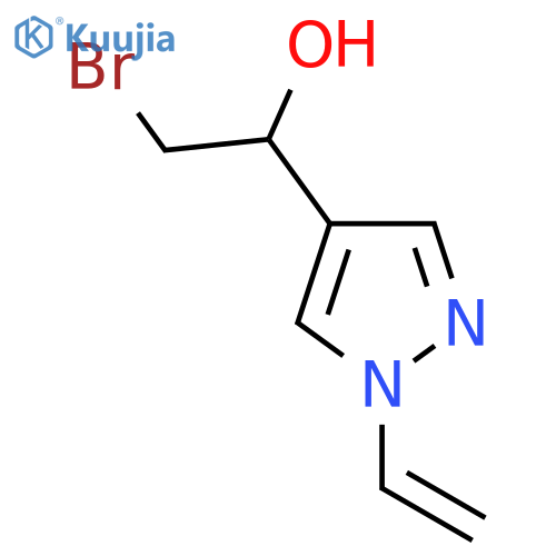 2-bromo-1-(1-ethenyl-1H-pyrazol-4-yl)ethan-1-ol structure