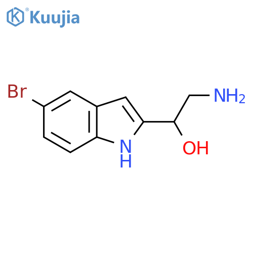 2-amino-1-(5-bromo-1H-indol-2-yl)ethan-1-ol structure