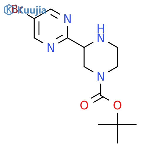 Tert-butyl 3-(5-bromopyrimidin-2-yl)piperazine-1-carboxylate structure