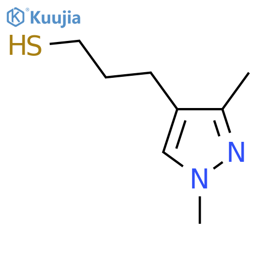 3-(1,3-dimethyl-1H-pyrazol-4-yl)propane-1-thiol structure
